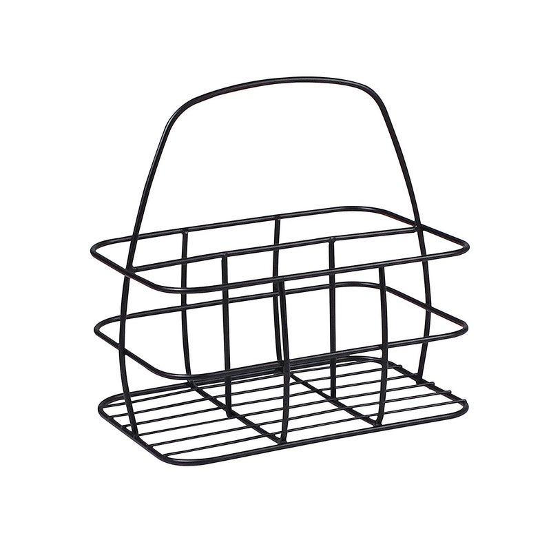 Spectrum Diversified Condiment CaddyNapkin Holder Black Condiment Holder Table Stand Caddy