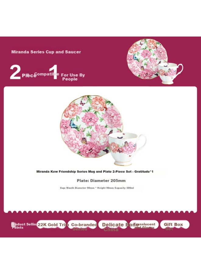 Royal Albert Miranda Collaboration Imported Bone China Mug And Snack Plate Two-piece Set For One Person Thanksgiving - Image 1