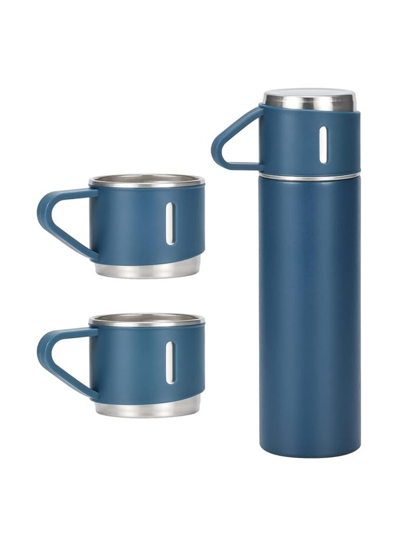 Generic - Thermos Flask 500ml Stainless Steel Insulated Bottle with 3 Cups – Leak-Proof Hot & Cold Travel Bottle for Coffee & Tea - Image 1