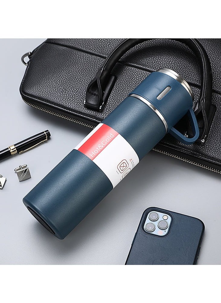 Generic - Thermos Flask 500ml Stainless Steel Insulated Bottle with 3 Cups – Leak-Proof Hot & Cold Travel Bottle for Coffee & Tea - Image 1