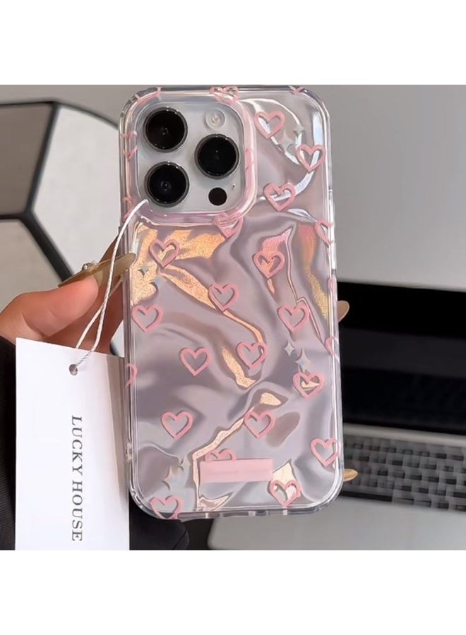 NIBEMINENT Water Ripple Powder Hearts Protective TPU Case Cover For iPhone 17 Pro Max - Image 2