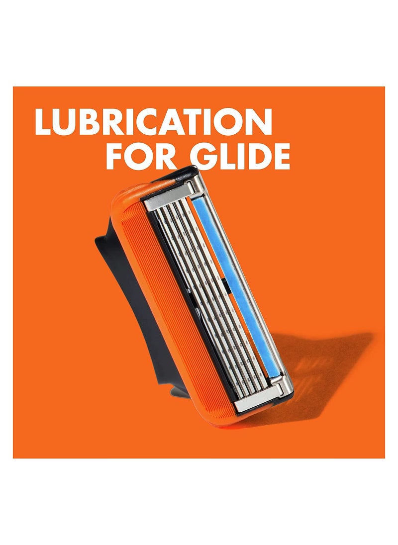 Gillette - 8-Piece Fusion 5 Men Razor Blades Refills Orange/Silver - Image 1