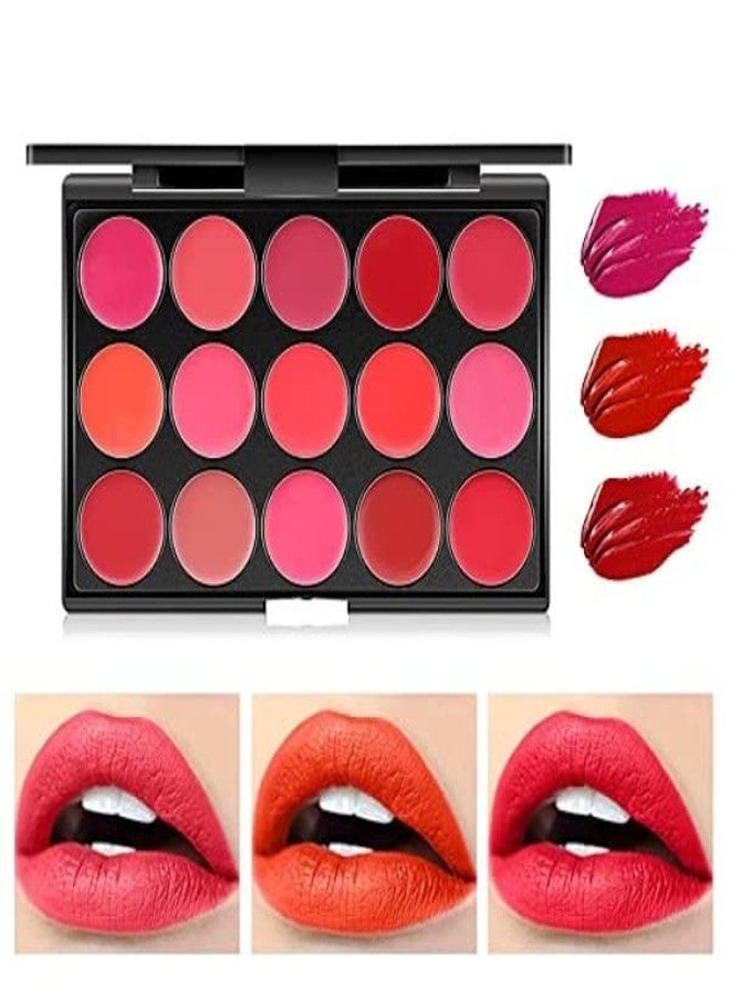 VBA 15 Color Cream Lip Gloss Makeup Palette Cosmetic Contouring Kit - Perfect for Professional and Daily Use - Image 2