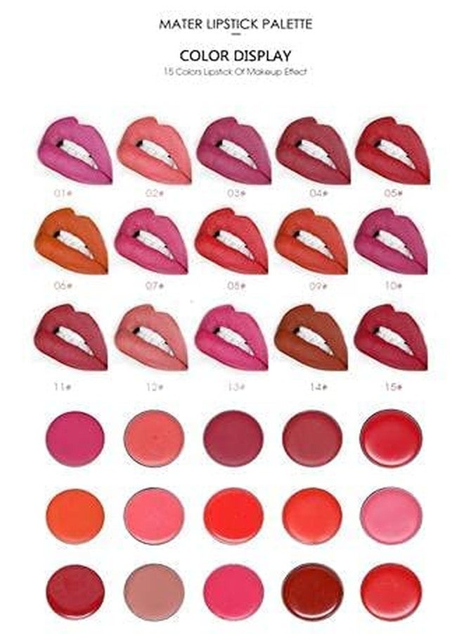 VBA 15 Color Cream Lip Gloss Makeup Palette Cosmetic Contouring Kit - Perfect for Professional and Daily Use - Image 5