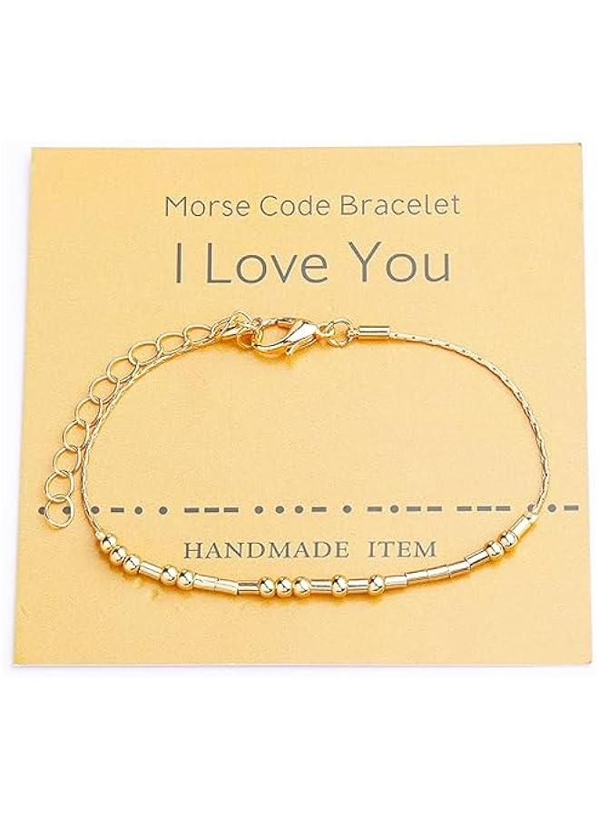 Motivational Morse Code Bracelets - Unique Gifts for Women and Men - Perfect for Birthdays, , Valentine's Day, and Mother's Day. Ideal for Inspiring Courage. - Image 1
