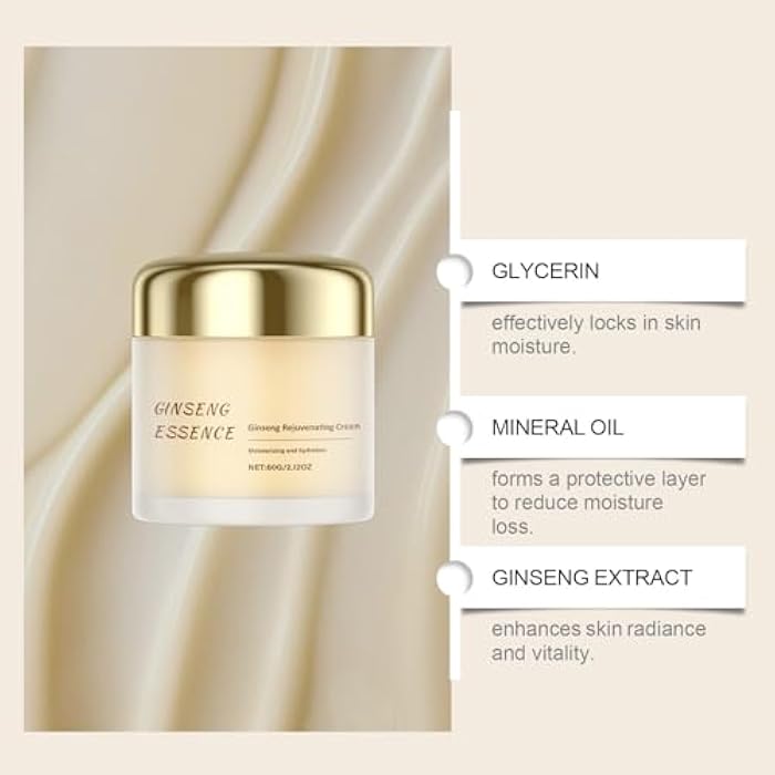 gcdat Ginseng Rejuvenating Cream, Concentrated Ginseng Cream With Ginseng Essence & Hyaluronic Acid for Wrinkles & Deep Hydration - 2.12 Oz- Lightweight Daily Face Moisturize, Nourish & Smooth - Image 4