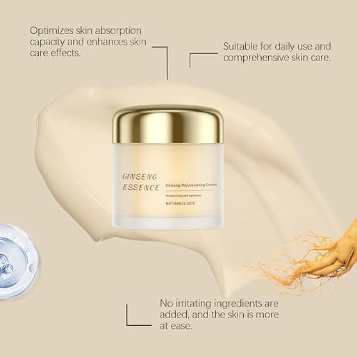 gcdat Ginseng Rejuvenating Cream, Concentrated Ginseng Cream With Ginseng Essence & Hyaluronic Acid for Wrinkles & Deep Hydration - 2.12 Oz- Lightweight Daily Face Moisturize, Nourish & Smooth - Image 5