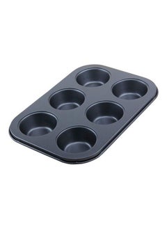 6/12 Piece Superior Carbon Steel Non-Stick Cake Bakeware Multiple Pattern Doughnut Banana Minnow Cat Claw Round Baking Mould Black 26.5*2.8*18.5cm