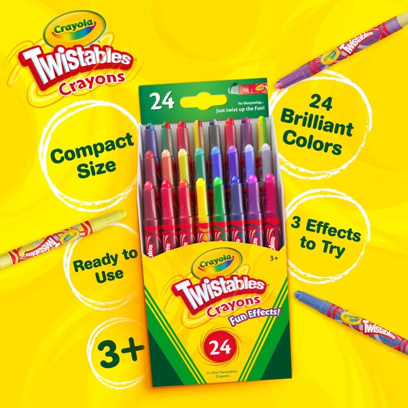 Crayola Twistables Crayons (24ct), Special Effects Crayons for Kids, No Sharpening Coloring Supplies, Less Mess, Gifts for Kids - Image 5