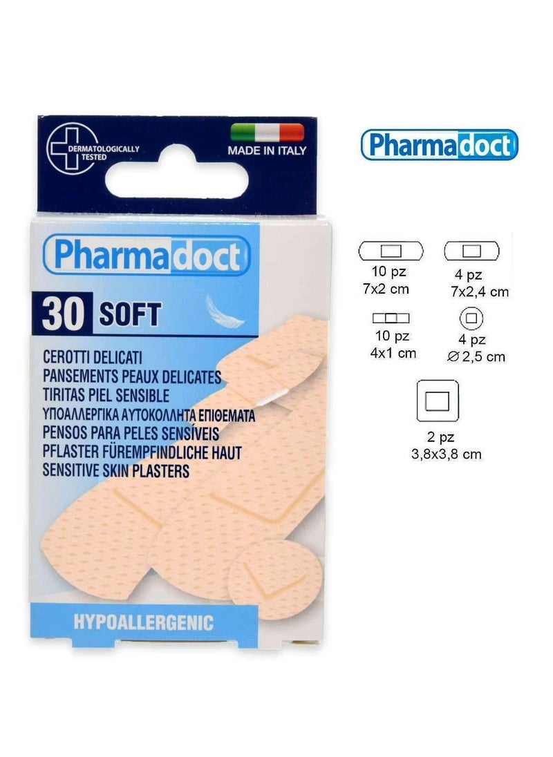 Pharmadoct Soft Sensitive Skin Plasters 30s Assorted Size 