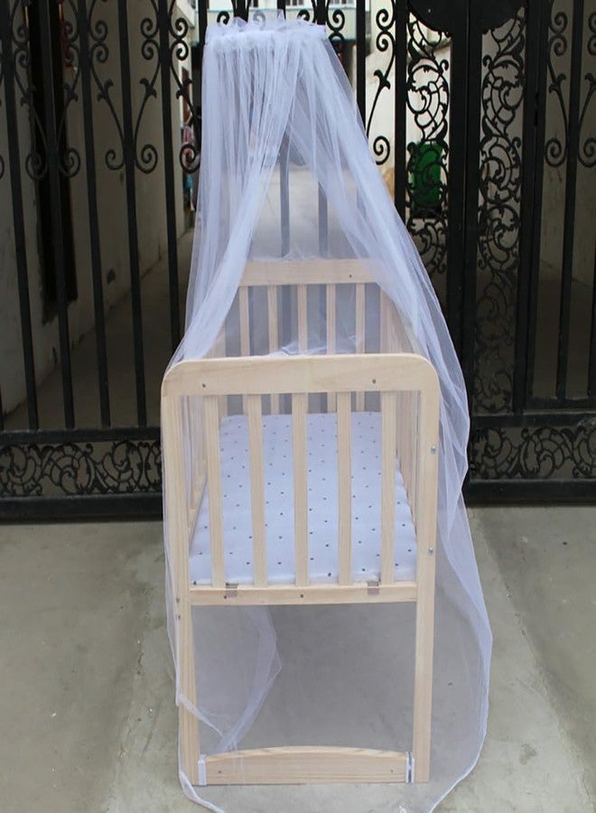 Vawolecy Universal Crib Floor Mosquito Net, Foldable Mosquito Mesh Palace Dome Baby Bed Canopy with Lace for Baby Kids Without Stand - Image 3