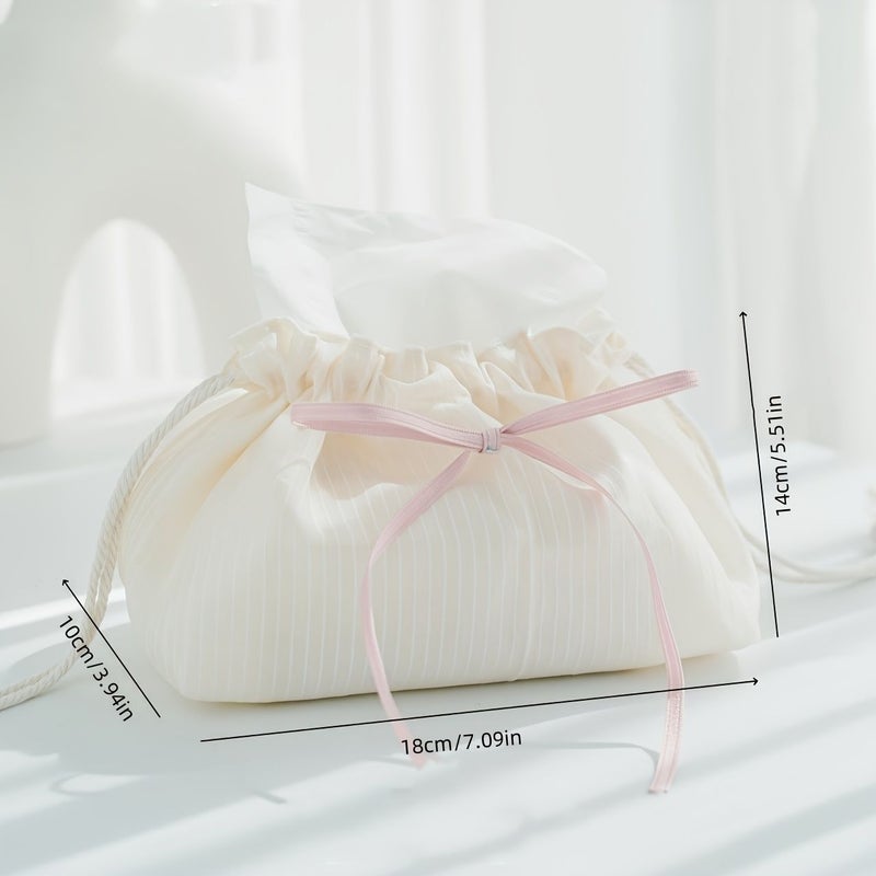 White Tissue Box Car Tissue Dispenser Home Office Tissue Pouch - Image 5