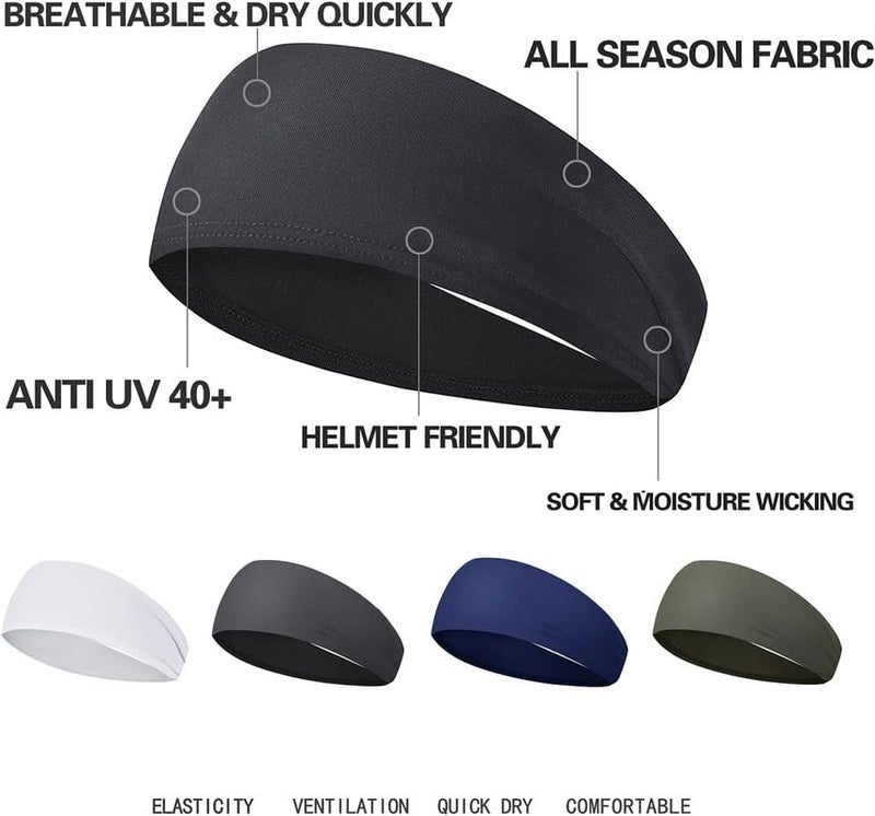 SAM SHOPPY Running Headbands for Men Sweatbands, Synthetic Wide, Moisture Wicking and Non-Slip Exercise Workout Headband for Men and Women, - Image 3