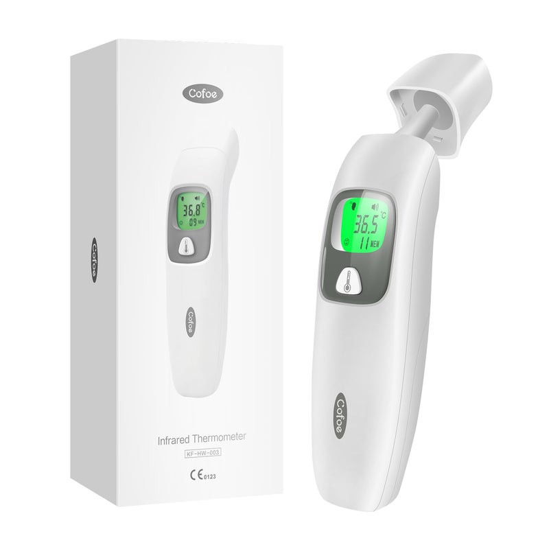 Cofoe Digital Forehead Thermometer Non-Touch Infrared Thermometer for Adults Kids Infants Accurate Reading with Large Display Mute Mode Memory Recall KF-HW-003 - Image 1