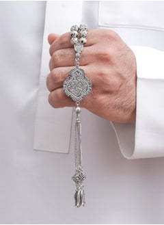 Subhati Gandeel Prayer Beads ( Misbah ) with metal Parts and Jasper Stones | 8 MM Beads - 45  - Image 1