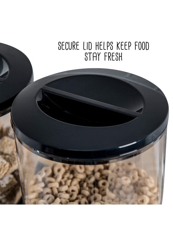 يُسلِّم موزع طعام جاف مزدوج التحكم - تخزين سهل ومنظم للحبوب أو طعام الكلاب أو الوجبات الخفيفة لجميع أنواع المكافآت، سعة 17.5 أونصة لكل سعة، أسود/كروم - Image 3