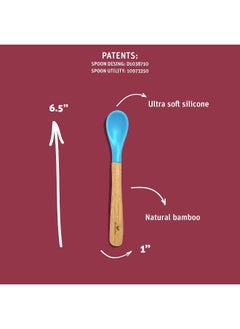 Avanchy Avanchy - Infant Feeding Spoon Set, Organic Bamboo Handle and Gum-Friendly Soft Silicone Tip  - Image 2