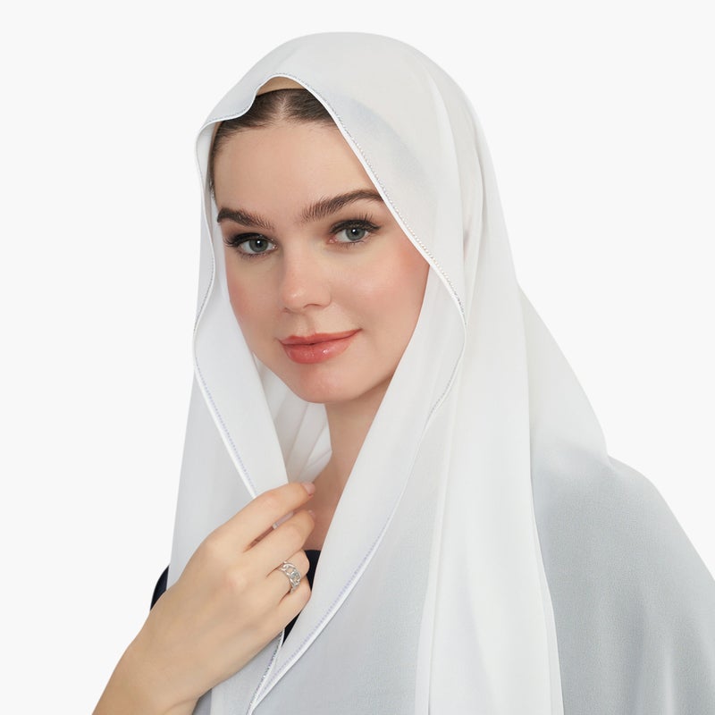 LIFESTYLE Solid White Hijab for Women - Image 1
