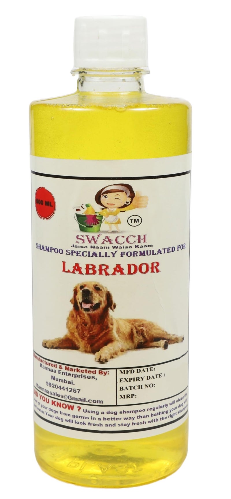 swacch Shampoo | Puppy Safe Shampoo | PH Balanced | Ditch to Itch for Labrador Dog Shampoo 500ml (Lemon) + Spike Ball Chew Toy Combo Pack - Image 2