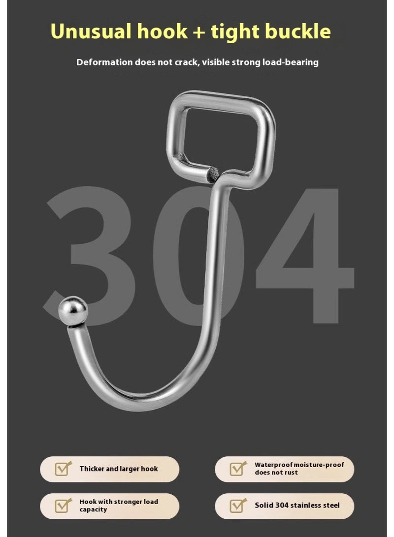 20-Piece Silver & Gold Heavy-Duty 304 Stainless Adhesive Hooks Waterproof, 3-Layer Acrylic Backing, Rotatable 180° – Ideal for Bathroom, Kitchen - Image 3