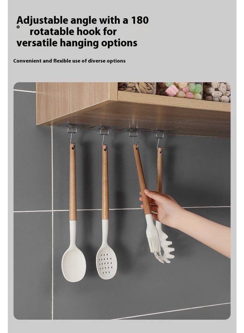 20-Piece Silver & Gold Heavy-Duty 304 Stainless Adhesive Hooks Waterproof, 3-Layer Acrylic Backing, Rotatable 180° – Ideal for Bathroom, Kitchen - Image 5