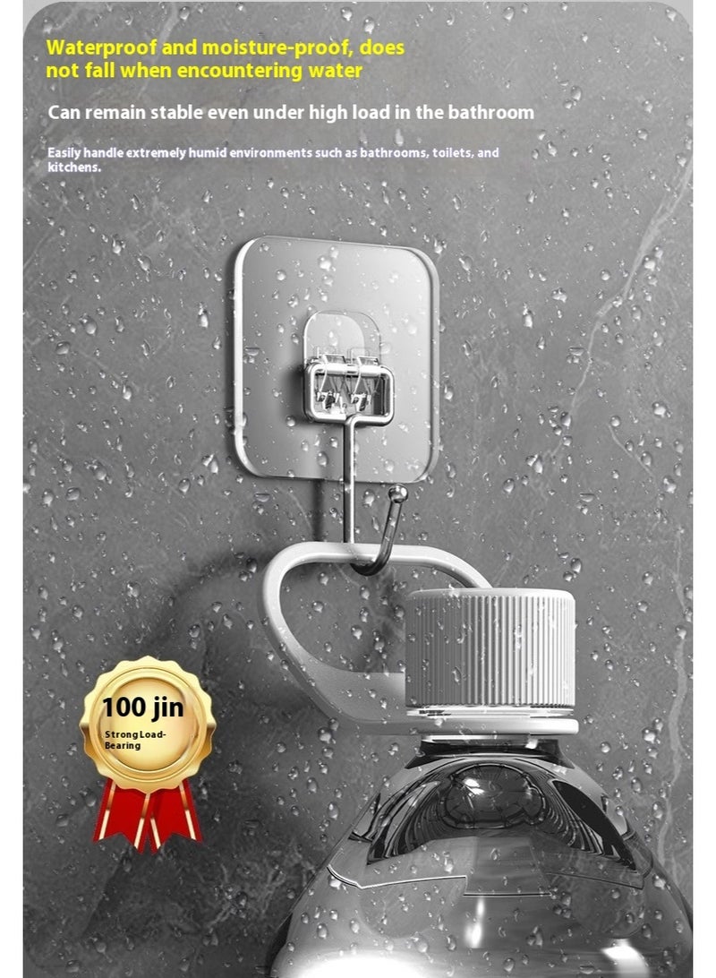 20-Piece Silver & Gold Heavy-Duty 304 Stainless Adhesive Hooks Waterproof, 3-Layer Acrylic Backing, Rotatable 180° – Ideal for Bathroom, Kitchen - Image 2