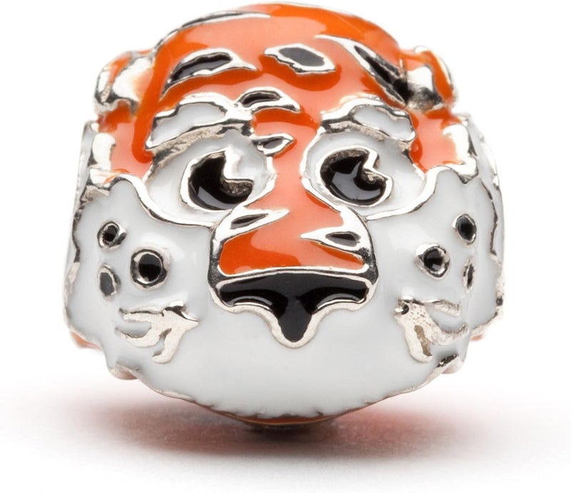 Stone Armory Bead for Aubie Tigers – Auburn University Charm Features Aubie Tiger – Stainless Steel Auburn Charm Compatible with Pandora Bracelets – AU Jewelry - Gift for Fans & Alumni - Image 1
