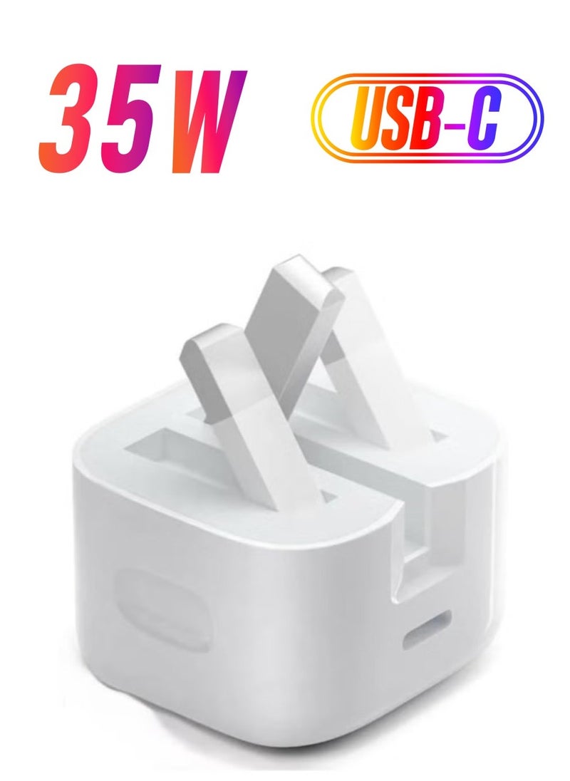 JAJEEK iPhone 16, iPhone 15 Pro Max Charger 35W USB-C Power Adapter for iPhone 16, iPhone 15 Pro Max/Pro/Plus/15, Samsung S24, and All USB-C Mobiles/Tablets (Without Cable) - Image 1