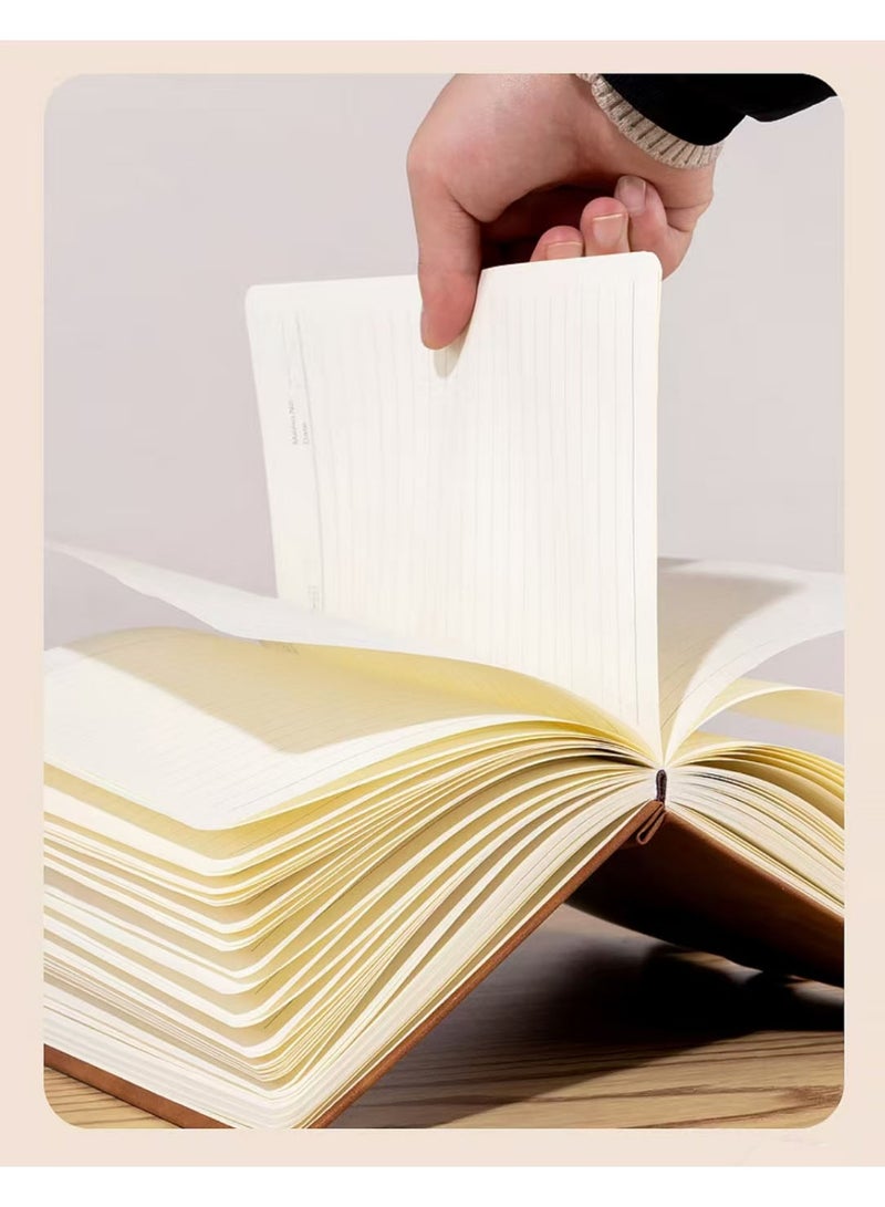 FASHION HOME 3 عبوات دفتر ملاحظات جلدية A5 مخططة مع مشبك مغناطيسي غلاف صلب مخصص 80 جرام 360 صفحة يوميات سميكة للرجال والنساء - Image 3