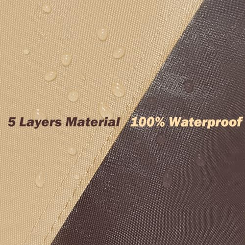 FSGRICH RAV4 Car Cover Waterproof All Weather Compatible with Toyota RAV4(2006-2024), Outdoor Anti-UV Sun Rain Protection Full Exterior Cover (Camel with Brown) - Image 5