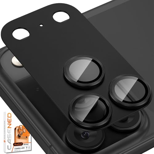 CASENED Camera Lens Protector Tempered Glass for iPhone 17 Pro Max - Alloy Metal Cover with Tempered Glass - Scratch Resistant, Easy Installation (1, Deep Blue, iPhone 17 Pro Max) - Image 1