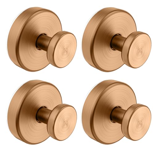 Bntuk Suction Cup Hooks for Shower Removable Towel Hooks for Bathroom Window Glass Door Wall Bath Robe Looafh Wreath Hook for Hanging 4 Pack Champagne Bronze - Image 1