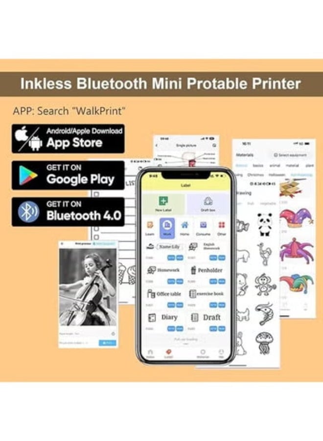 Note Buddy Mini Portable Printer X3, Print Pod, Bluetooth Smart Pocket Inkless Thermal Printer - Image 4