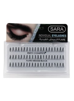 SARA Sara Individual Flare 5Ply Medium lack Eyelash 1 Pc  - Image 1