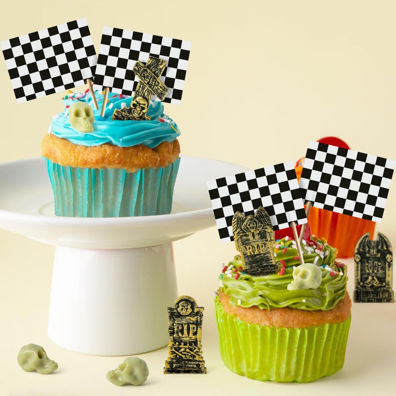 Haooryx Monster Truck Cake Topper - 40Pcs Green and Purple Monster Truck Cake Decoration Racing Car Dessert Cupcake Topper for Kid Boy Birthday Truck Theme Party Baby Shower Table Decoration Supply - Image 4