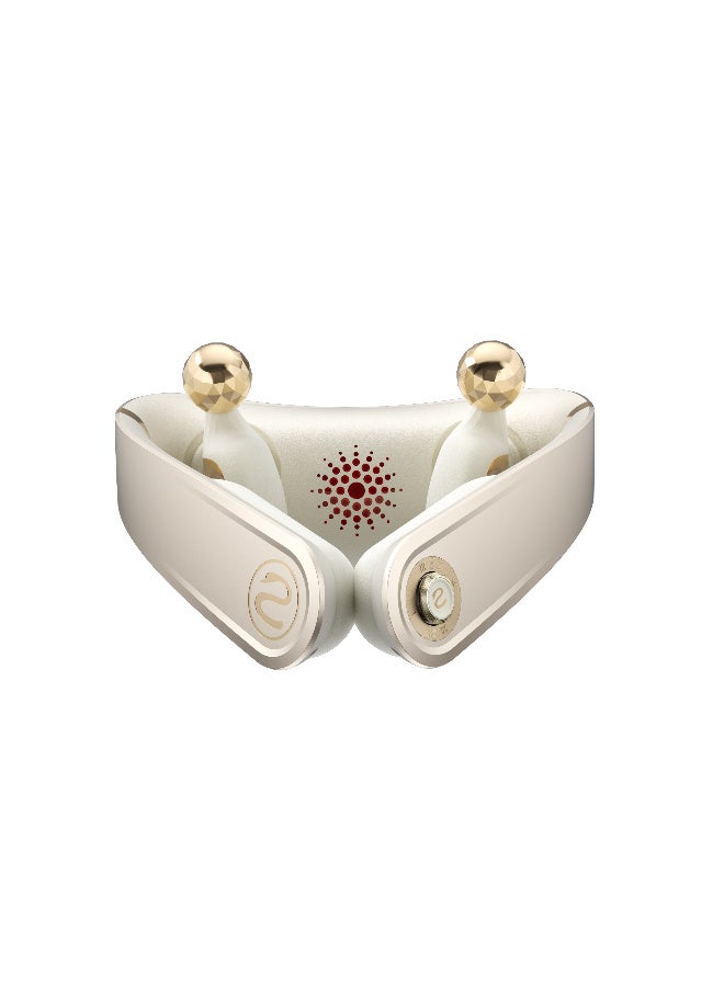 SKG Neck Massager PS700‑2 Champagne Gold, Ergonomic Palm‑Shaped Massage Head, S‑Type Flexible Bracket, Triple Heating Technology, 360° Dual‑Speaker Audio System, Ideal for Sedentary Office‑Workers, Gifting & Personal Use - Image 4
