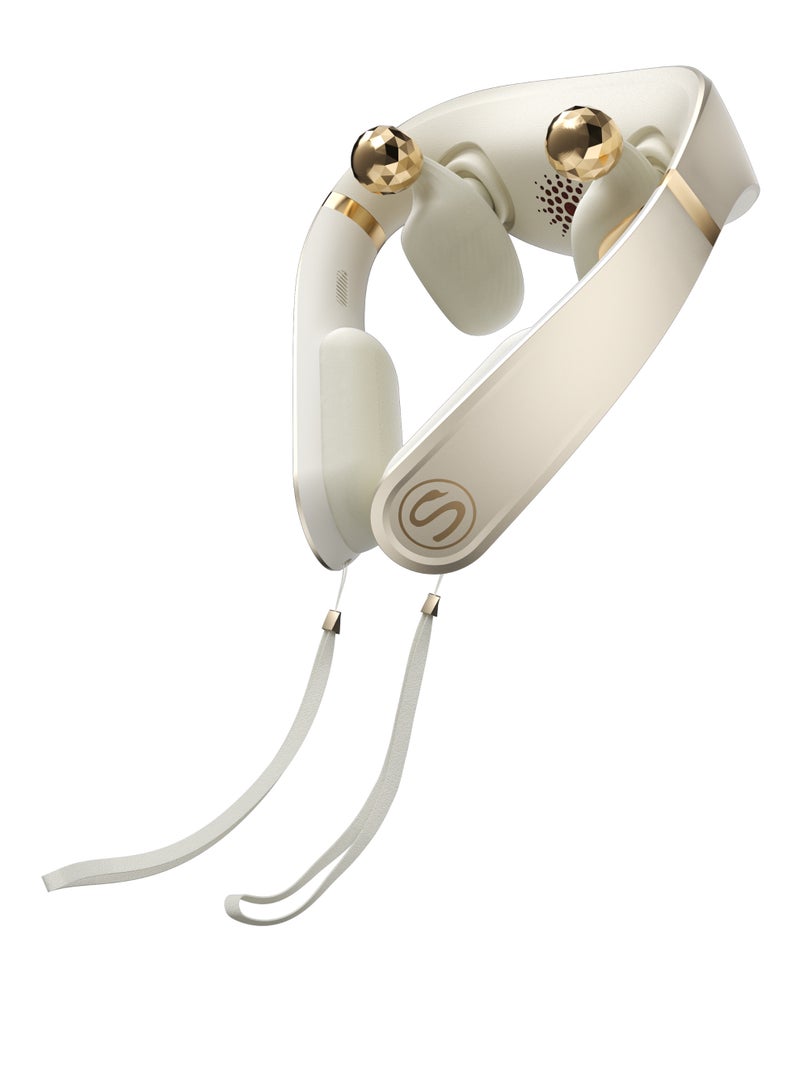 SKG Neck Massager PS700‑2 Champagne Gold, Ergonomic Palm‑Shaped Massage Head, S‑Type Flexible Bracket, Triple Heating Technology, 360° Dual‑Speaker Audio System, Ideal for Sedentary Office‑Workers, Gifting & Personal Use - Image 1