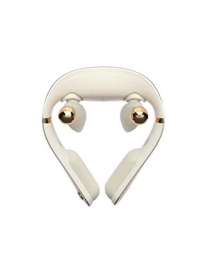 SKG Neck Massager PS700‑2 Champagne Gold, Ergonomic Palm‑Shaped Massage Head, S‑Type Flexible Bracket, Triple Heating Technology, 360° Dual‑Speaker Audio System, Ideal for Sedentary Office‑Workers, Gifting & Personal Use - Image 3