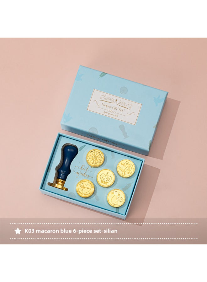 Autonomy New Macaron Fire Lacquer Wax Grain Furnace Seal Hand Account Valentine's Day Birthday Gift Lacquer Seal Full Set - Image 1