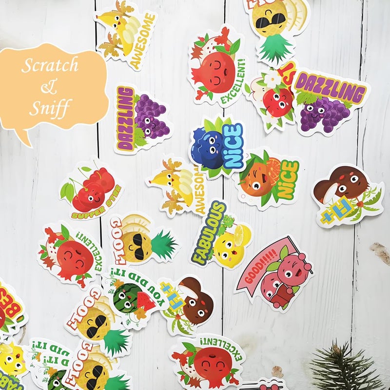 OURASHERO 120PCS Scratch and Sniff Stickers for Teens, Large Scented Smelly Fruits Reward Stickers, Motivational Incentive Fun Decals with Positive Words for Students Teachers Chart School Supplies, 12 Designs - Image 5