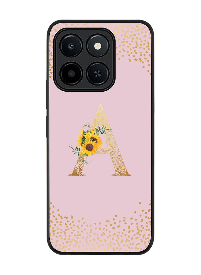 Stylizedd For Honor X6c Case,Slim fit Camera Protection, Shockproof Thin Phone cover  - Custom Floral Monogram - A  (Pink )
