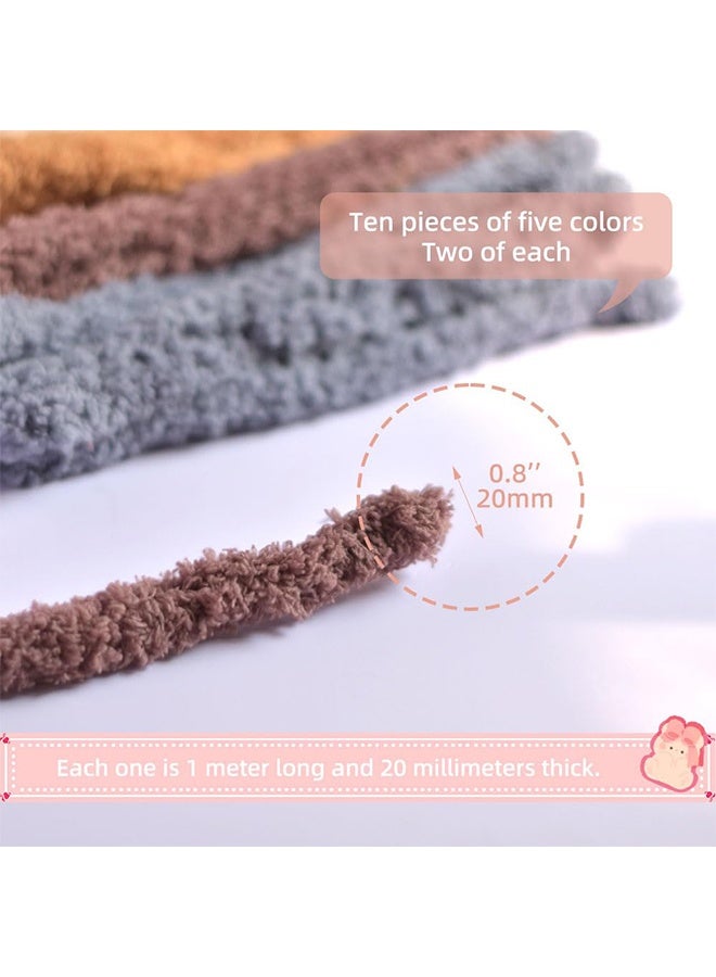 Lemon 10 Pcs Jumbo Coral Fleece Pipe Cleaners, 39.37 Inches Thick Chenille Stems Pipe Cleaners Craft for DIY Projects Home Festival Decorations, Includes Eyes, Nose and Glasses Accessories - Image 5