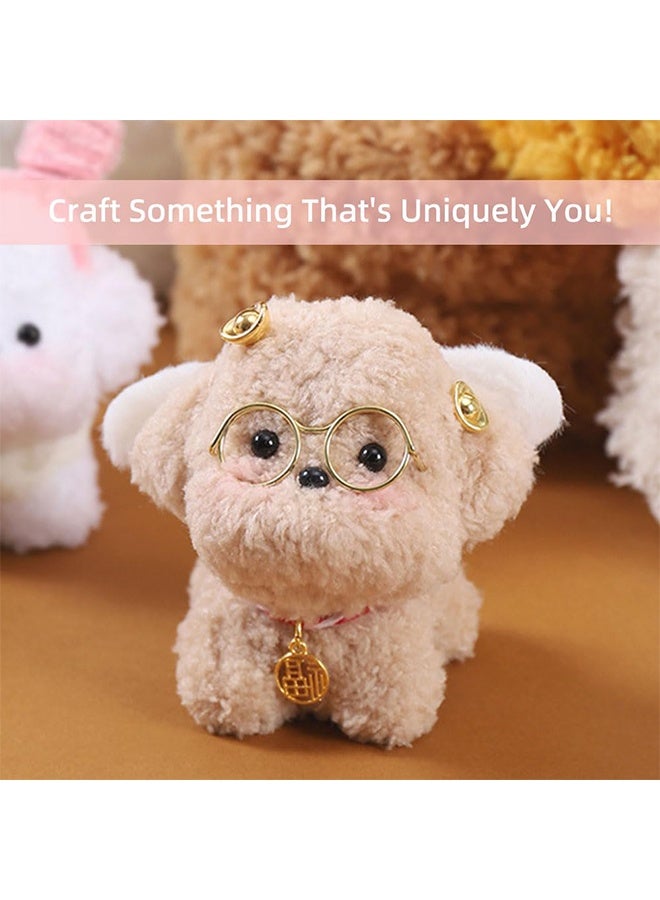 Lemon 10 Pcs Jumbo Coral Fleece Pipe Cleaners, 39.37 Inches Thick Chenille Stems Pipe Cleaners Craft for DIY Projects Home Festival Decorations, Includes Eyes, Nose and Glasses Accessories - Image 4