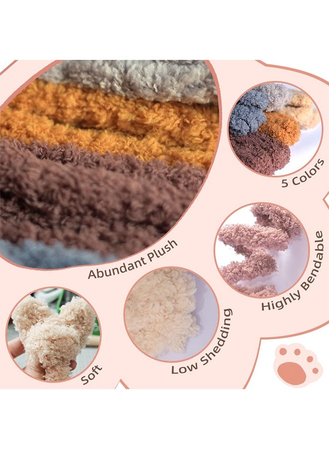 Lemon 10 Pcs Jumbo Coral Fleece Pipe Cleaners, 39.37 Inches Thick Chenille Stems Pipe Cleaners Craft for DIY Projects Home Festival Decorations, Includes Eyes, Nose and Glasses Accessories - Image 2