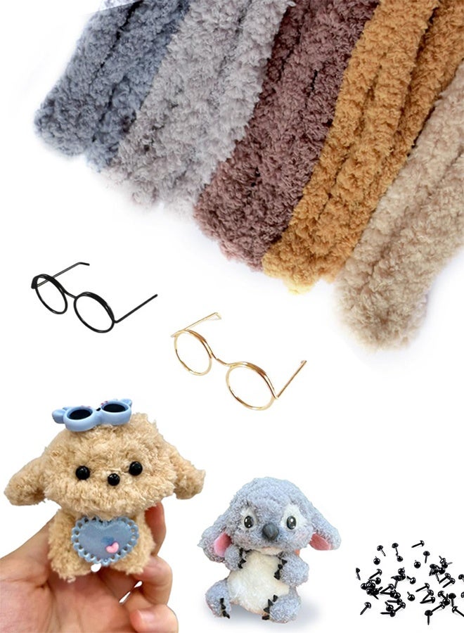 Lemon 10 Pcs Jumbo Coral Fleece Pipe Cleaners, 39.37 Inches Thick Chenille Stems Pipe Cleaners Craft for DIY Projects Home Festival Decorations, Includes Eyes, Nose and Glasses Accessories - Image 1