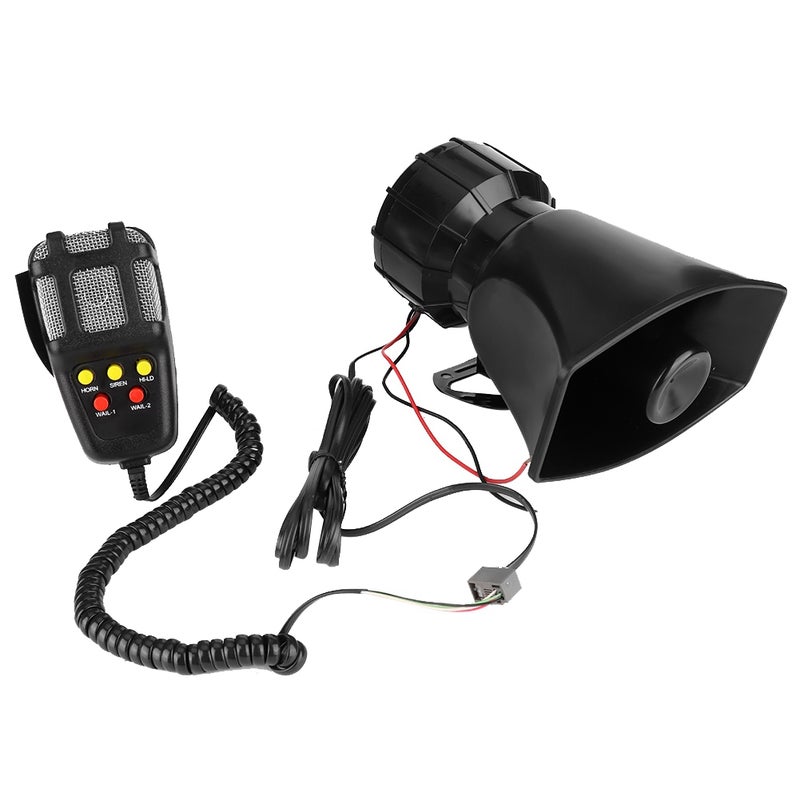 115-130db Super Loud Car 5 Tone Warning Alarm Siren Horn Speaker with Mic - Image 2