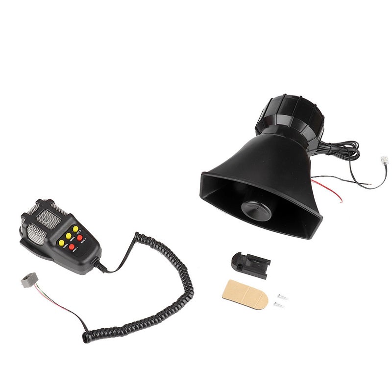 115-130db Super Loud Car 5 Tone Warning Alarm Siren Horn Speaker with Mic - Image 1