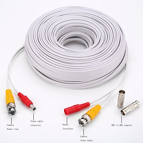 WILDHD BNC Cable, 4x150ft All-in-One Siamese Video and Power Security Camera Wire, CCTV Cable with 2 Female Connectors for All Max 5MP HD CCTV DVR Surveillance System (White) - Image 4