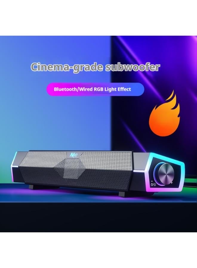 Computer speaker, Desktop Soundbar, USB Powered w/ 3.5mm Cable (Black)  - Image 1