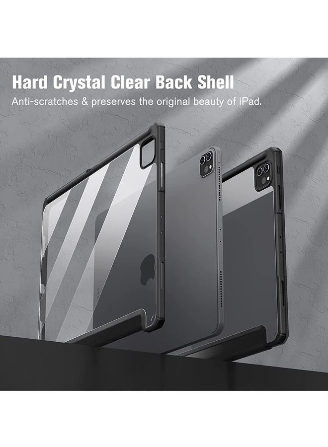 كابتن تيك غطاء حماية لجهاز Apple iPad Pro 12.9 بوصة (2021/2020) جيل مع حامل أقلام ، 【يدعم شحن قلم Apple ومعرف اللمس】 ، حافظة شفافة شفافة مع إيقاظ / نوم تلقائي ، أسود - Image 5